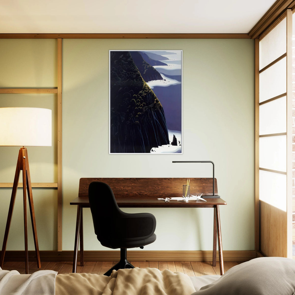 Gray Big Sur Framed Poster | Eyvind Earle Framed Prints Wall Art | Eyvind Earle Prints