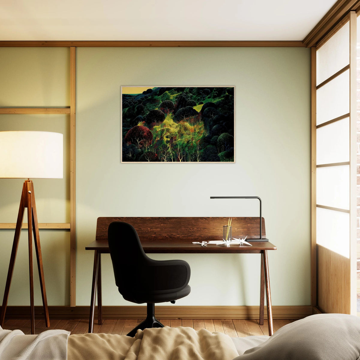 Autumn Fields Framed Poster | Eyvind Earle Framed Prints Wall Art | Eyvind Earle Prints