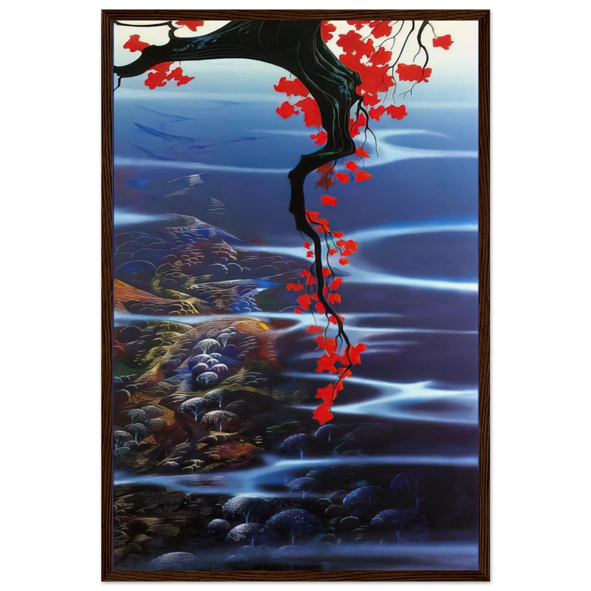 Red Leaves Framed Poster | Eyvind Earle Framed Prints Wall Art | Eyvind Earle Prints