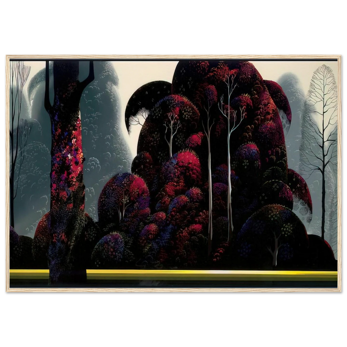 Crimson Eucalyptus Framed Poster | Eyvind Earle Framed Prints Wall Art | Eyvind Earle Prints