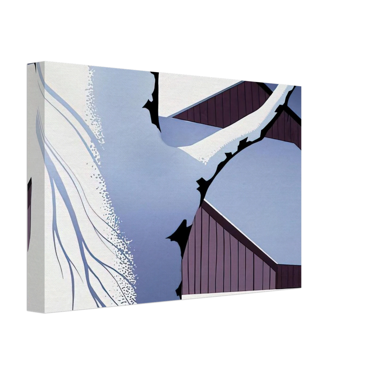 Red Barn and Tree Trunk Canvas | Eyvind Earle Canvas | Eyvind Earle Prints