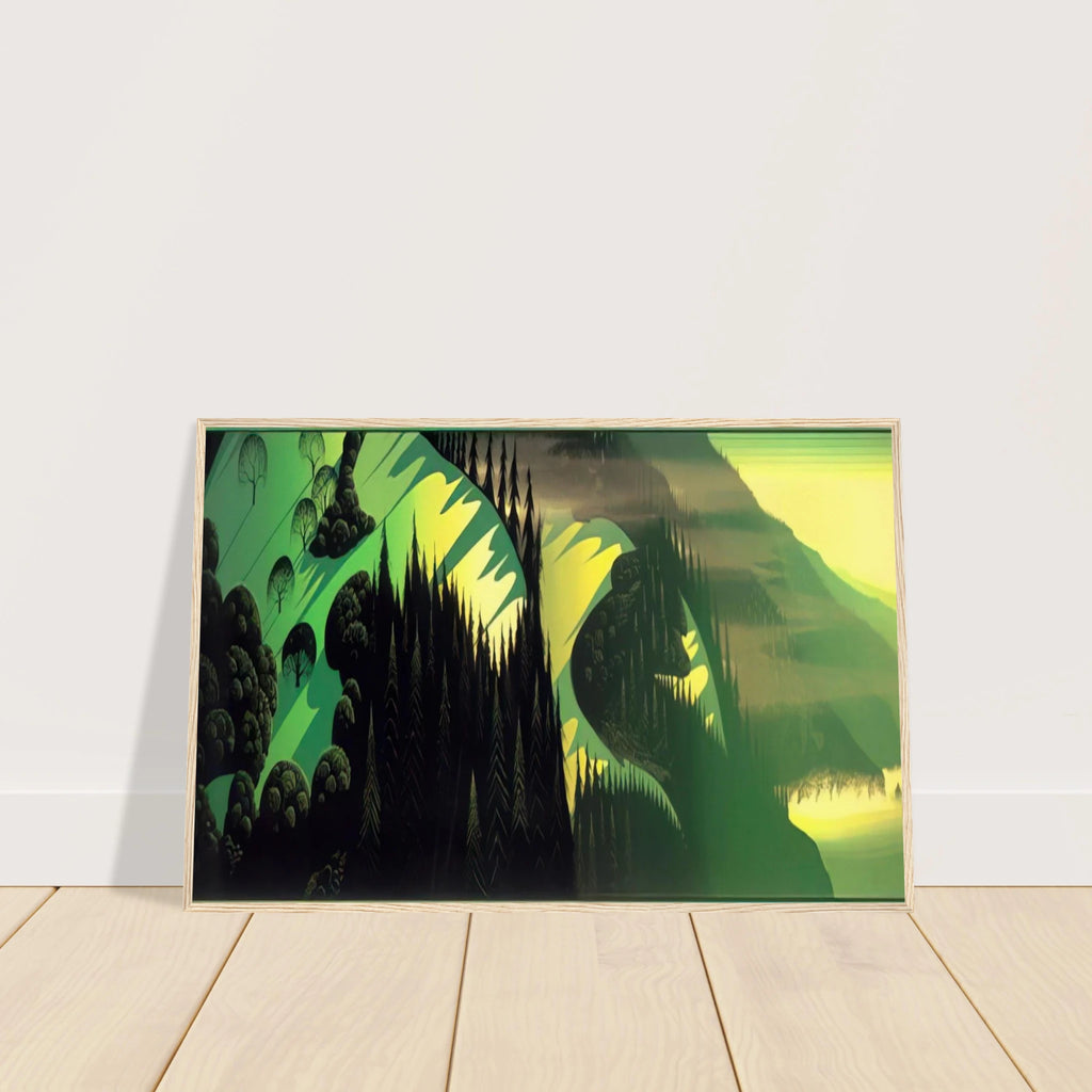 Three Pastures by the Sea Framed Poster | Eyvind Earle Framed Prints Wall Art | Eyvind Earle Prints