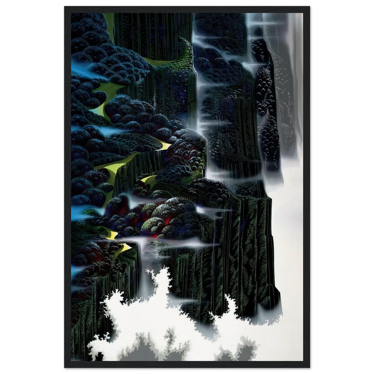 Sea Cliffs Rising Framed Poster | Eyvind Earle Framed Prints Wall Art | Eyvind Earle Prints