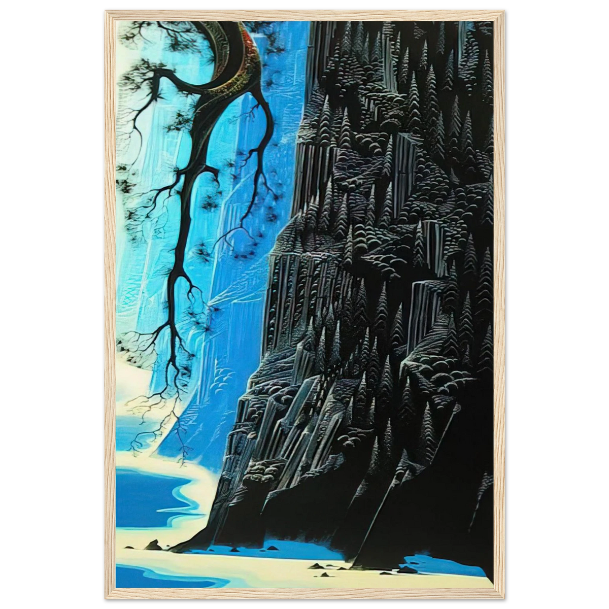 Cliffs Ascending Framed Poster | Eyvind Earle Framed Prints Wall Art | Eyvind Earle Prints
