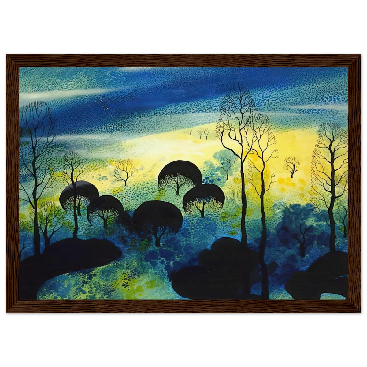 Pastures Through the Fog Framed Poster | Eyvind Earle Framed Prints Wall Art | Eyvind Earle Prints