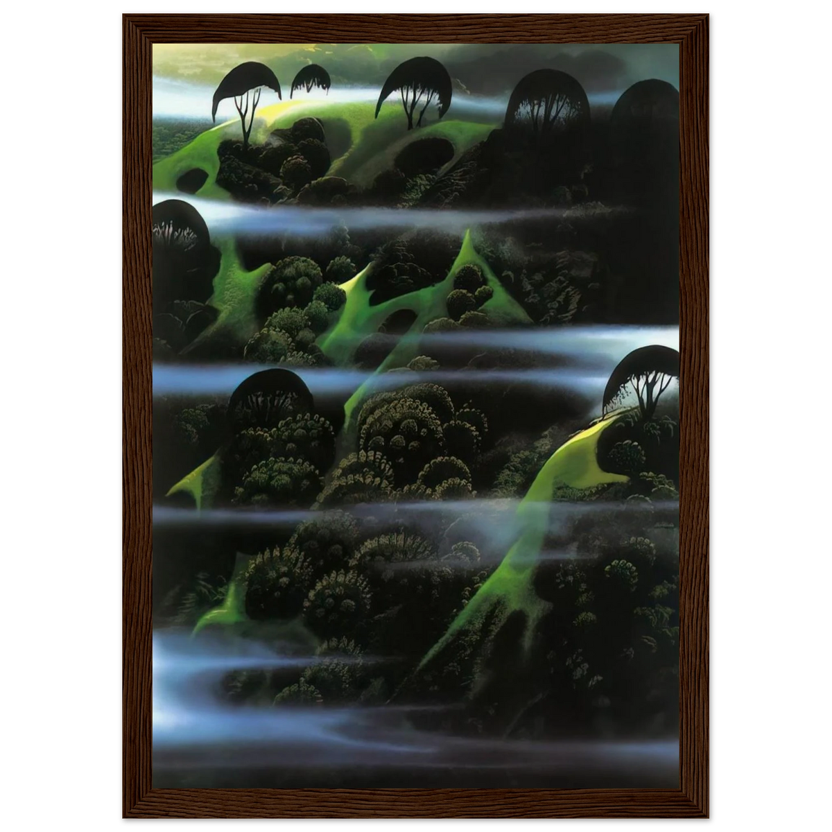 Early Morning Fog Framed Poster | Eyvind Earle Framed Prints Wall Art | Eyvind Earle Prints