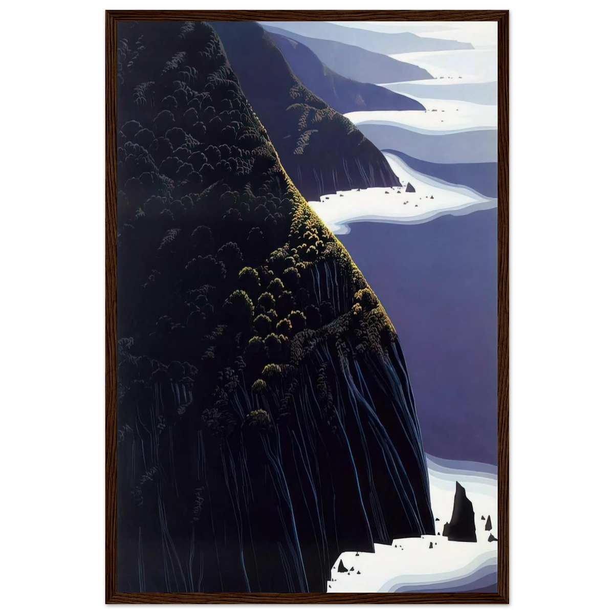 Gray Big Sur Framed Poster | Eyvind Earle Framed Prints Wall Art | Eyvind Earle Prints