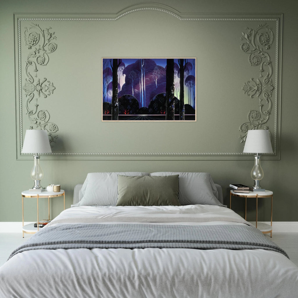 Purple Sunrise Framed Poster | Eyvind Earle Framed Prints Wall Art | Eyvind Earle Prints