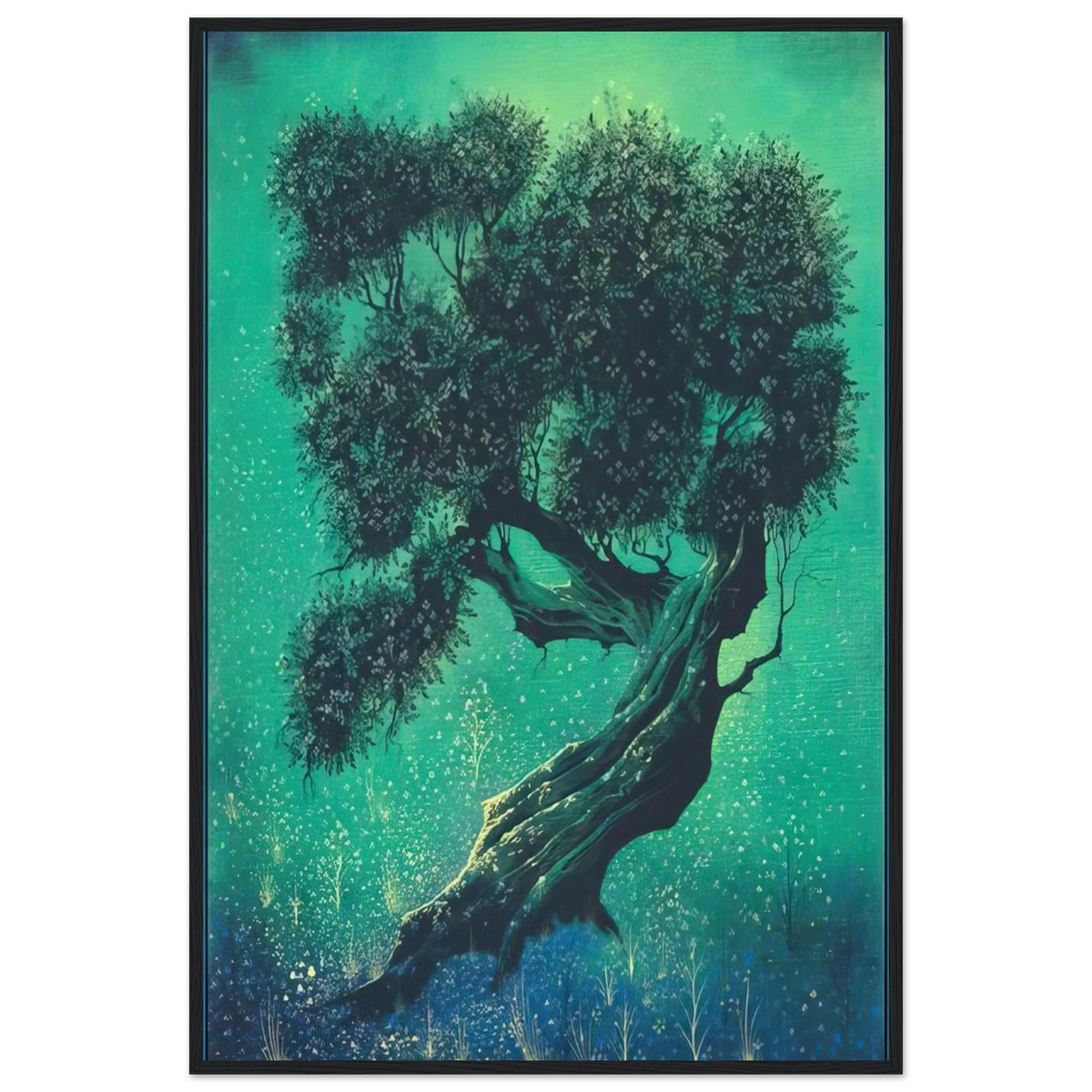 Solitary Bonsai Framed Poster | Eyvind Earle Framed Prints Wall Art | Eyvind Earle Prints