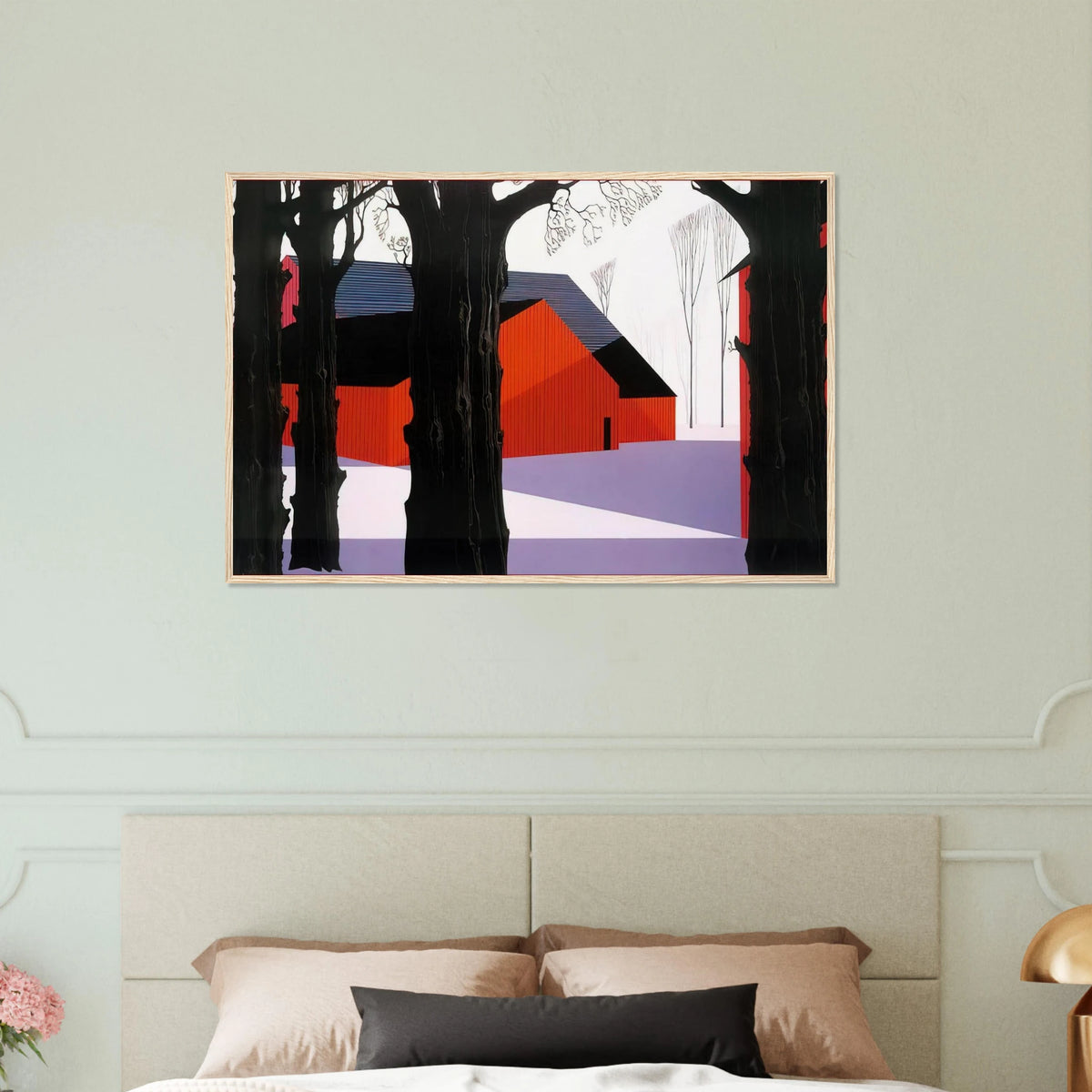 Red Barn Framed Poster | Eyvind Earle Framed Prints Wall Art | Eyvind Earle Prints