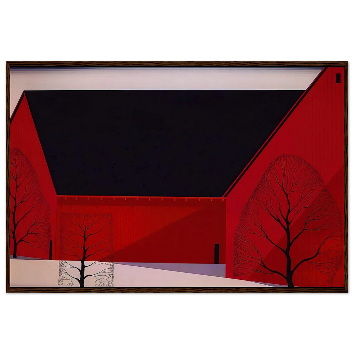 Western Barns Framed Poster | Eyvind Earle Framed Prints Wall Art | Eyvind Earle Prints