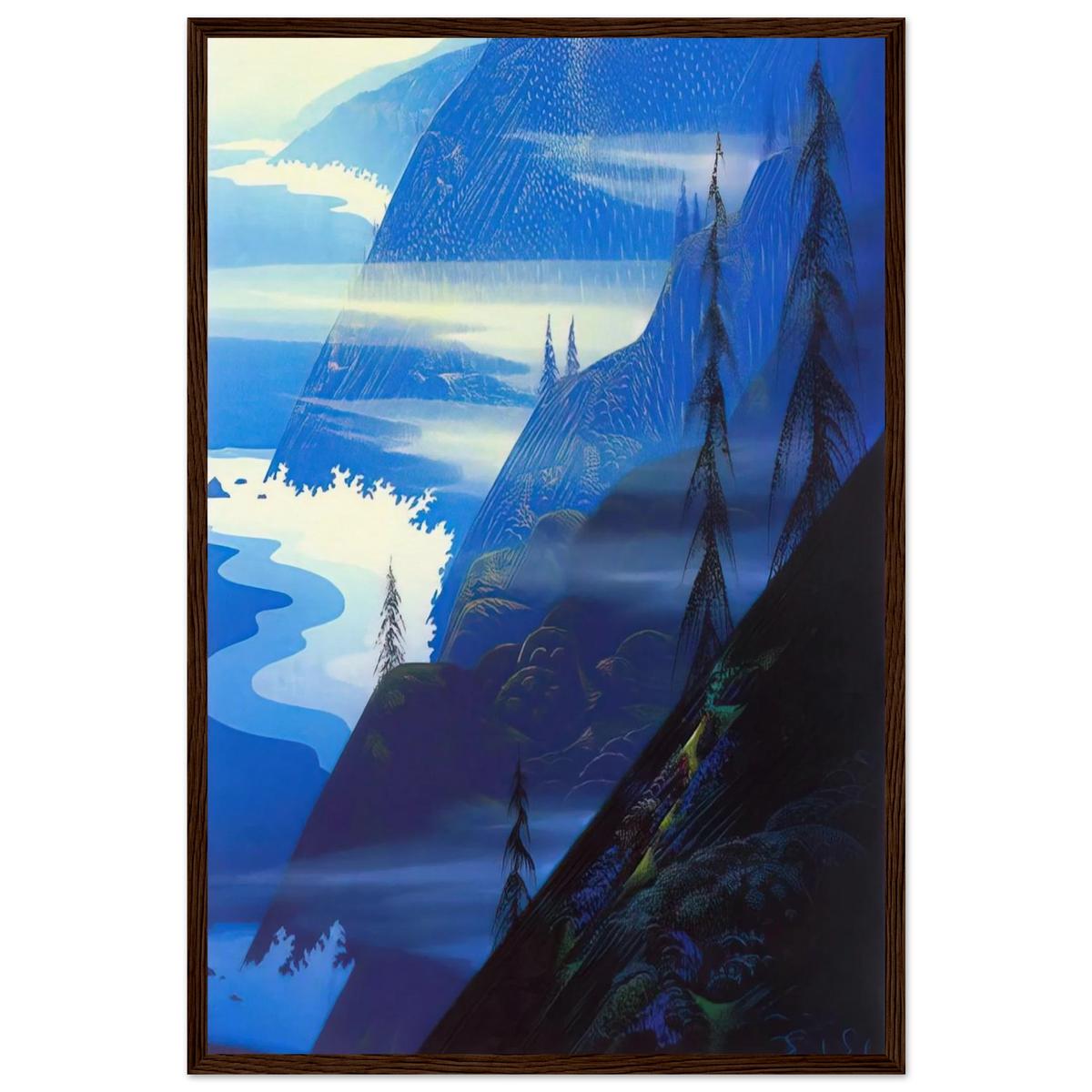 Stardust blue Framed Poster | Eyvind Earle Framed Prints Wall Art | Eyvind Earle Prints