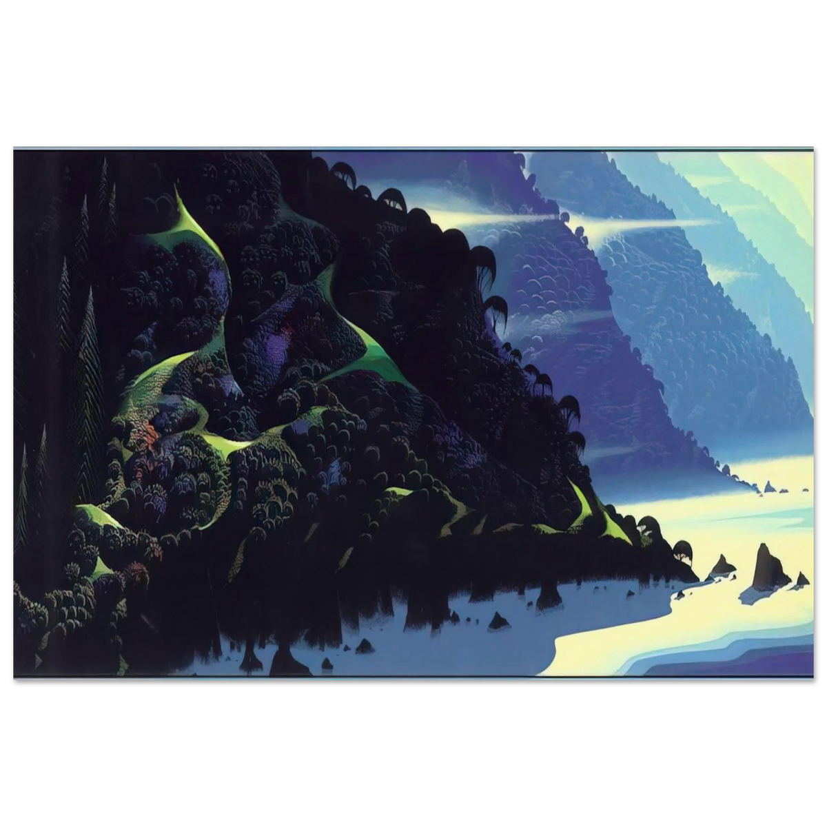 Blue Coastline Poster | Eyvind Earle Poster | Eyvind Earle Prints
