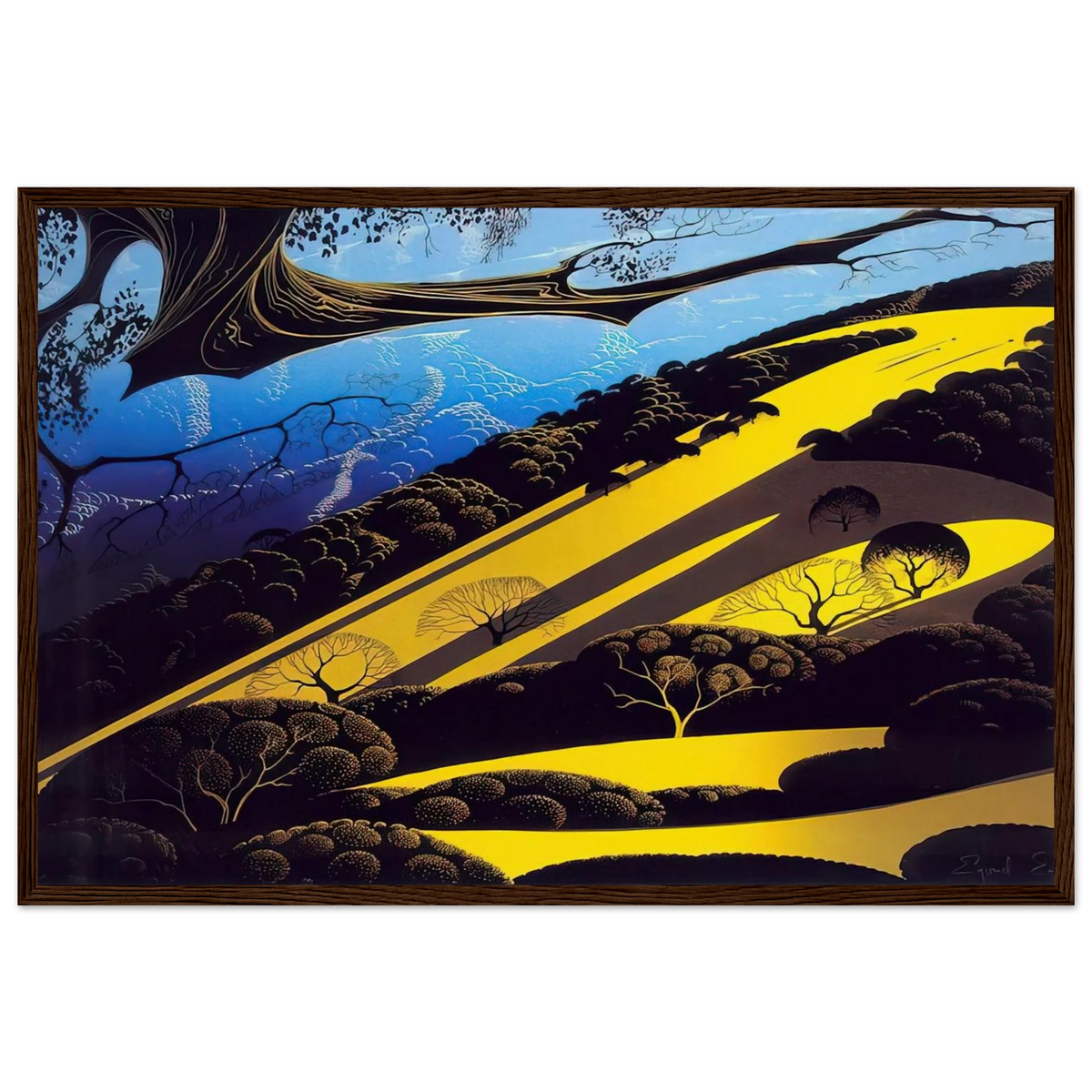 Gaviota Pass Framed Poster | Eyvind Earle Framed Prints Wall Art | Eyvind Earle Prints