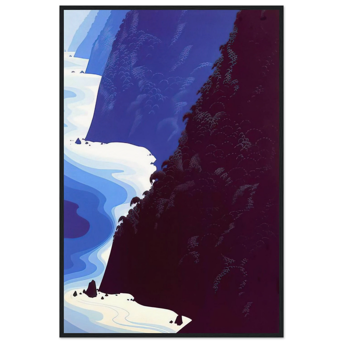 Blue Big Sur Framed Poster | Eyvind Earle Framed Prints Wall Art | Eyvind Earle Prints