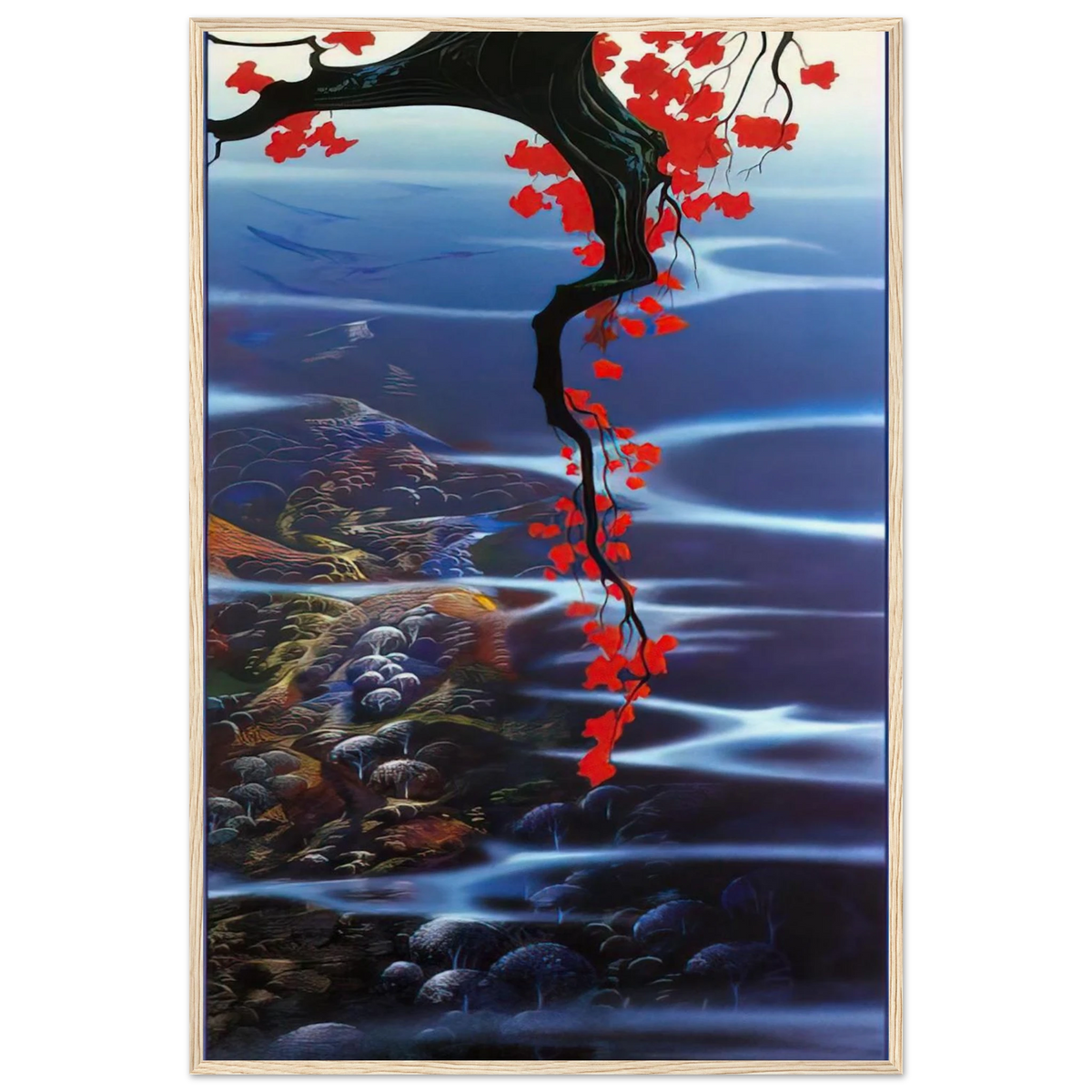 Red Leaves Framed Poster | Eyvind Earle Framed Prints Wall Art | Eyvind Earle Prints
