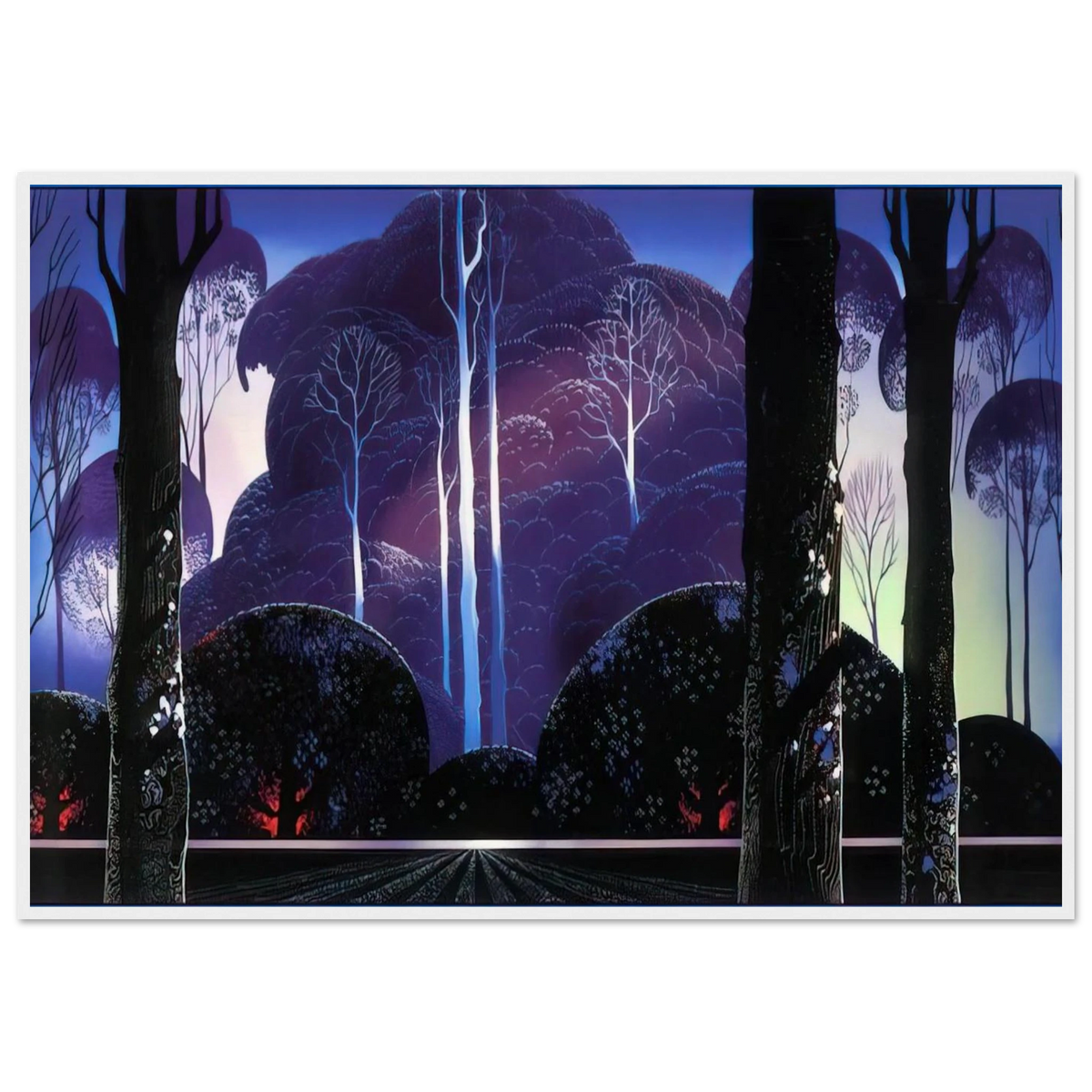 Purple Sunrise Framed Poster | Eyvind Earle Framed Prints Wall Art | Eyvind Earle Prints