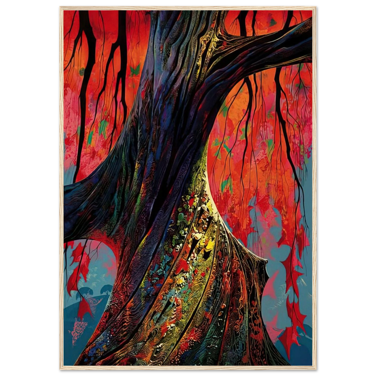 Fire red and gold Framed Poster | Eyvind Earle Framed Prints Wall Art | Eyvind Earle Prints