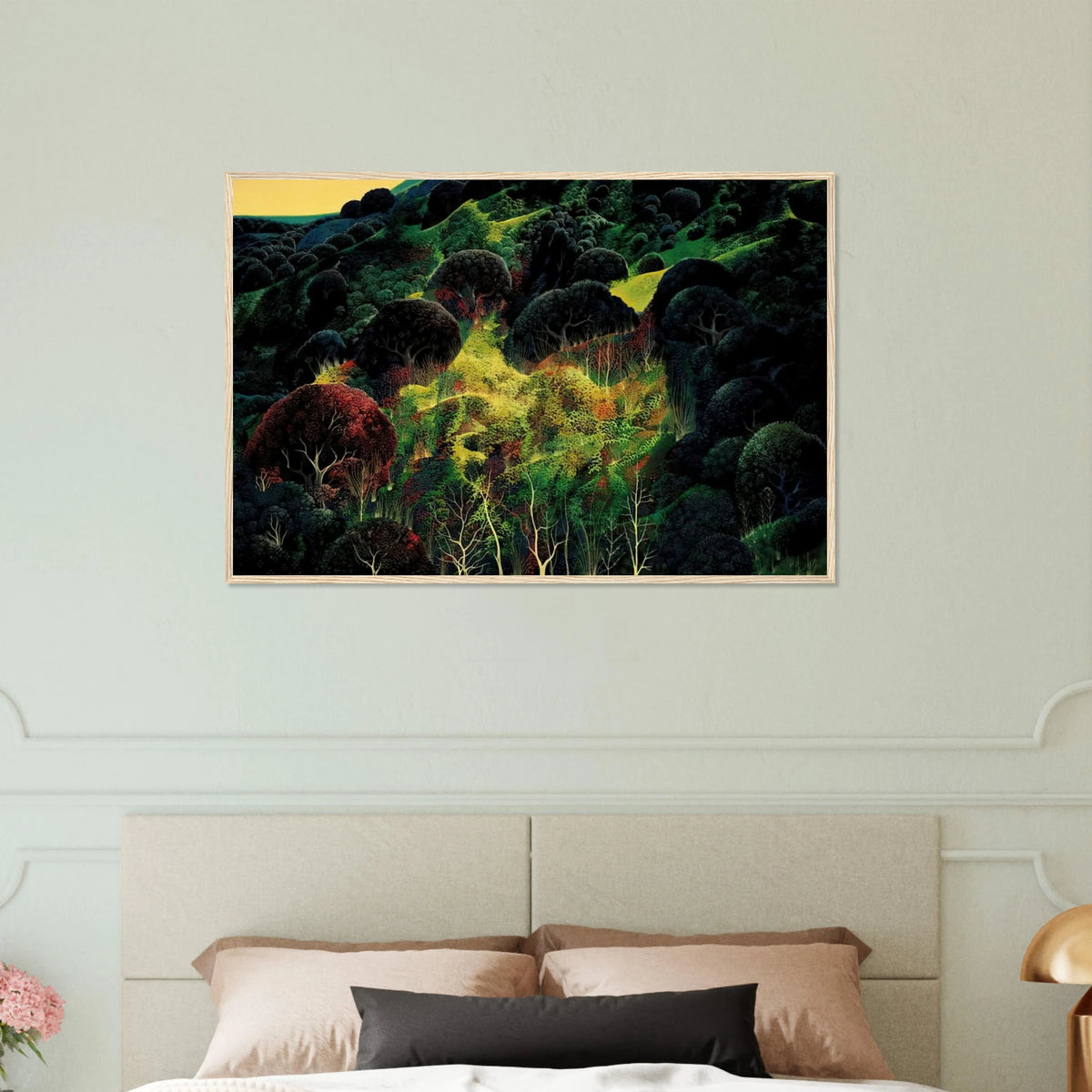 Autumn Fields Framed Poster | Eyvind Earle Framed Prints Wall Art | Eyvind Earle Prints