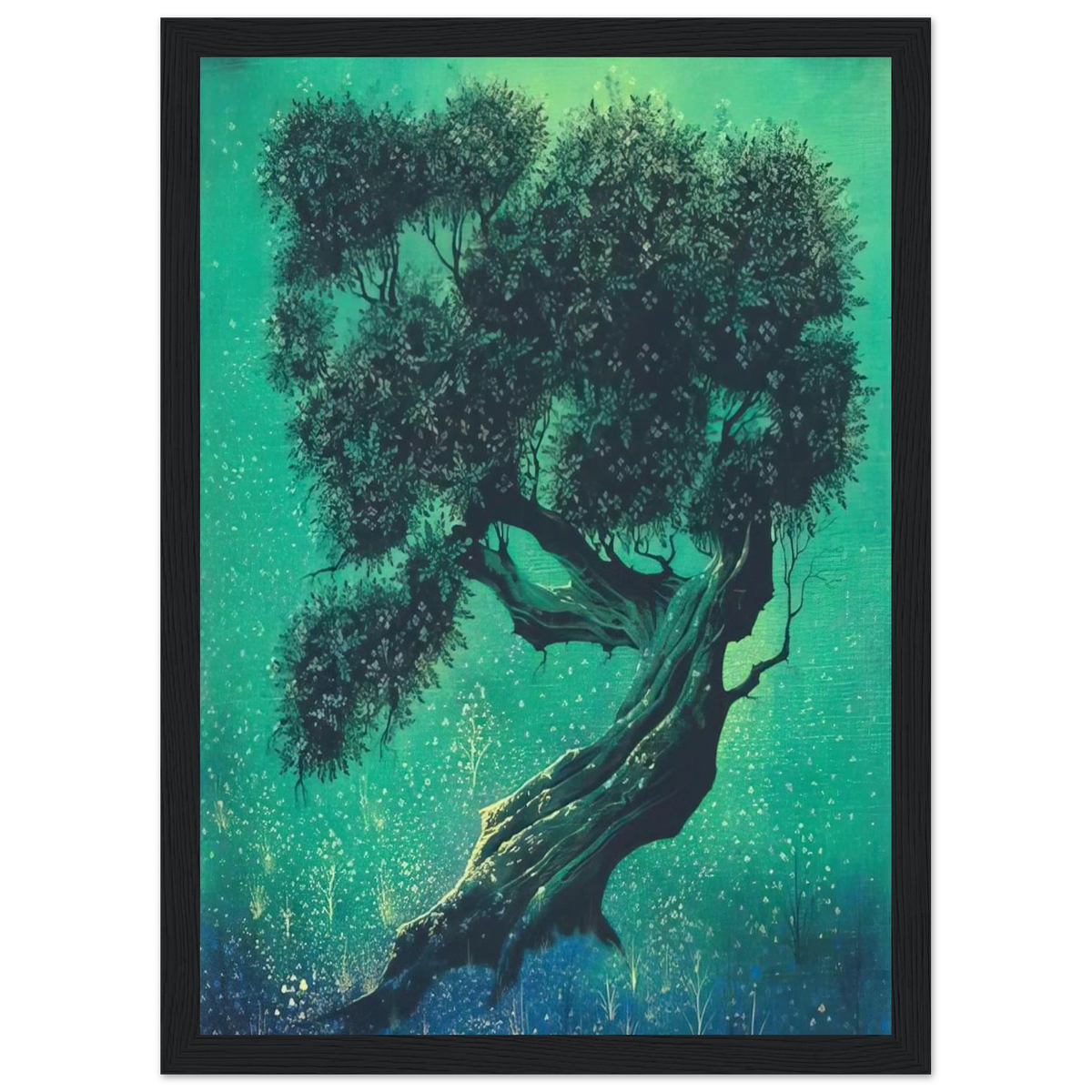 Solitary Bonsai Framed Poster | Eyvind Earle Framed Prints Wall Art | Eyvind Earle Prints