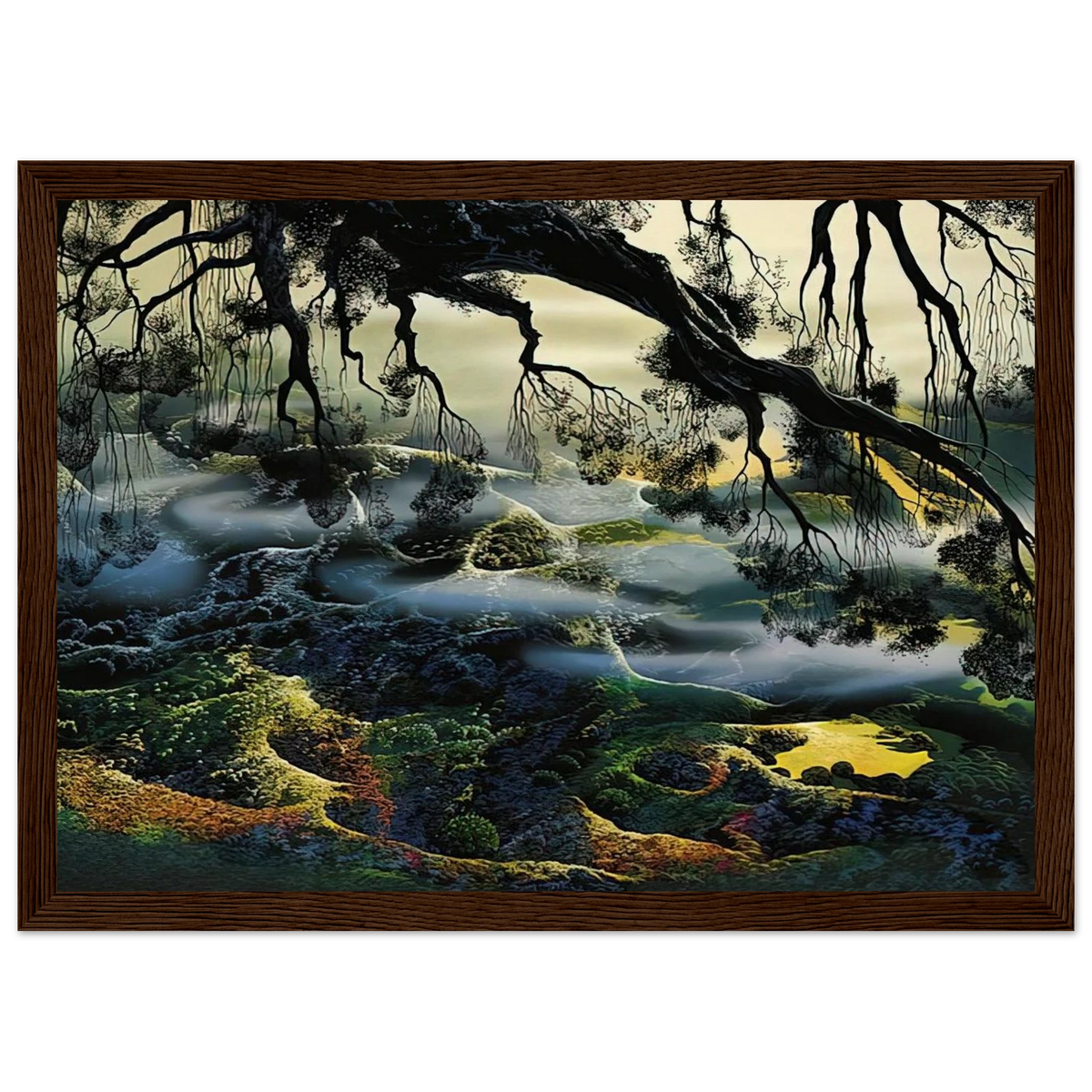 Fog Passes By Framed Poster | Eyvind Earle Framed Prints Wall Art | Eyvind Earle Prints