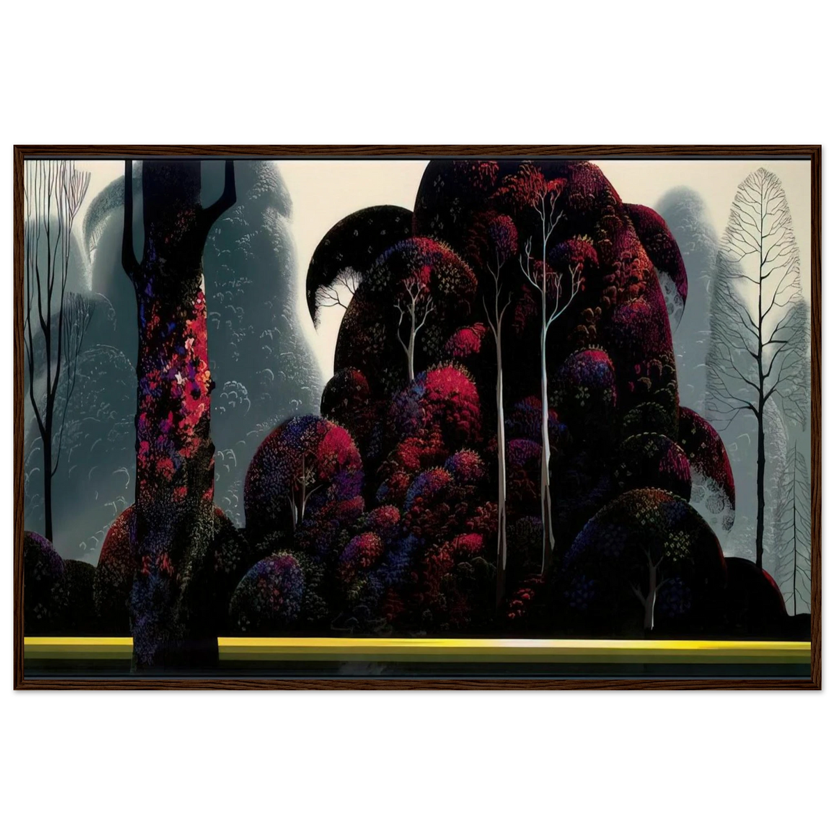 Crimson Eucalyptus Framed Poster | Eyvind Earle Framed Prints Wall Art | Eyvind Earle Prints