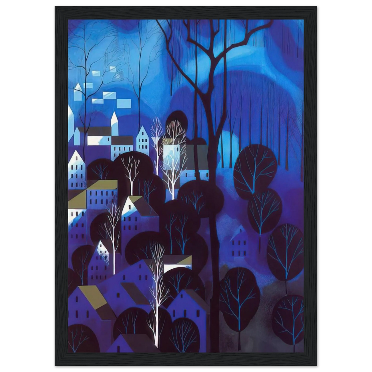 Midnight Blue Framed Poster | Eyvind Earle Framed Prints Wall Art | Eyvind Earle Prints