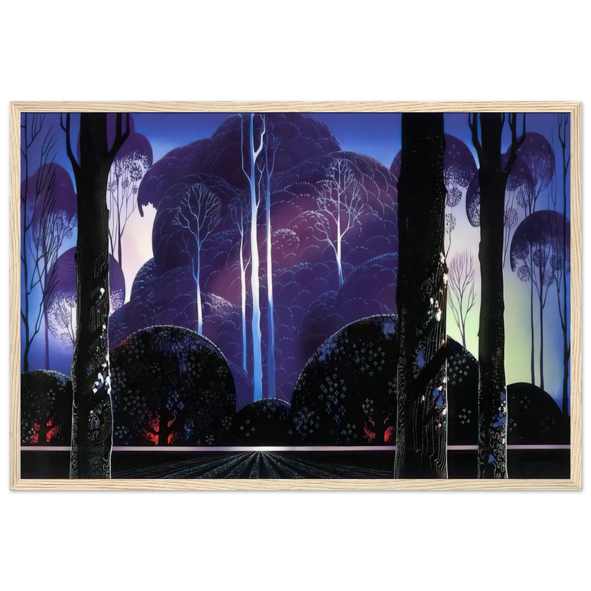 Purple Sunrise Framed Poster | Eyvind Earle Framed Prints Wall Art | Eyvind Earle Prints