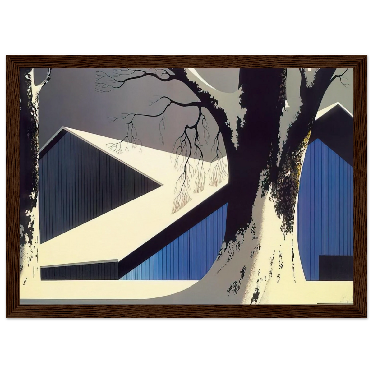 Winter Quiet Framed Poster | Eyvind Earle Framed Prints Wall Art | Eyvind Earle Prints