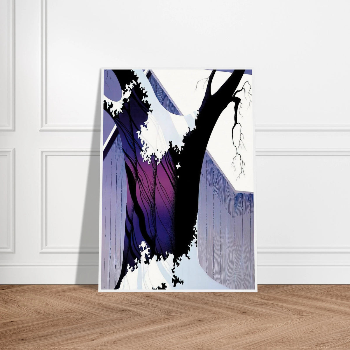 Violet Tree and Barn Framed Poster | Eyvind Earle Framed Prints Wall Art | Eyvind Earle Prints