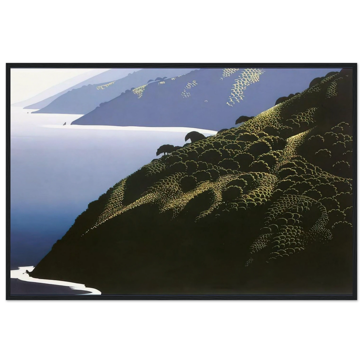 Big Sur Calm Framed Poster | Eyvind Earle Framed Prints Wall Art | Eyvind Earle Prints