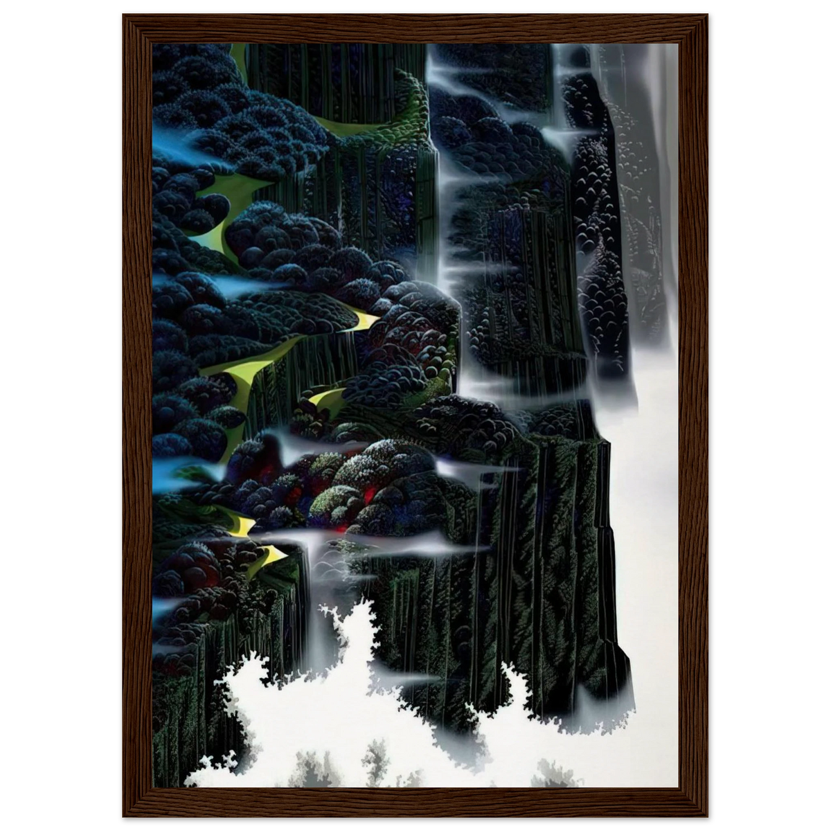 Sea Cliffs Rising Framed Poster | Eyvind Earle Framed Prints Wall Art | Eyvind Earle Prints