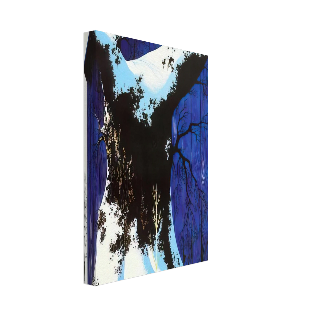 Blue Barn and Snow Canvas | Eyvind Earle Canvas | Eyvind Earle Prints
