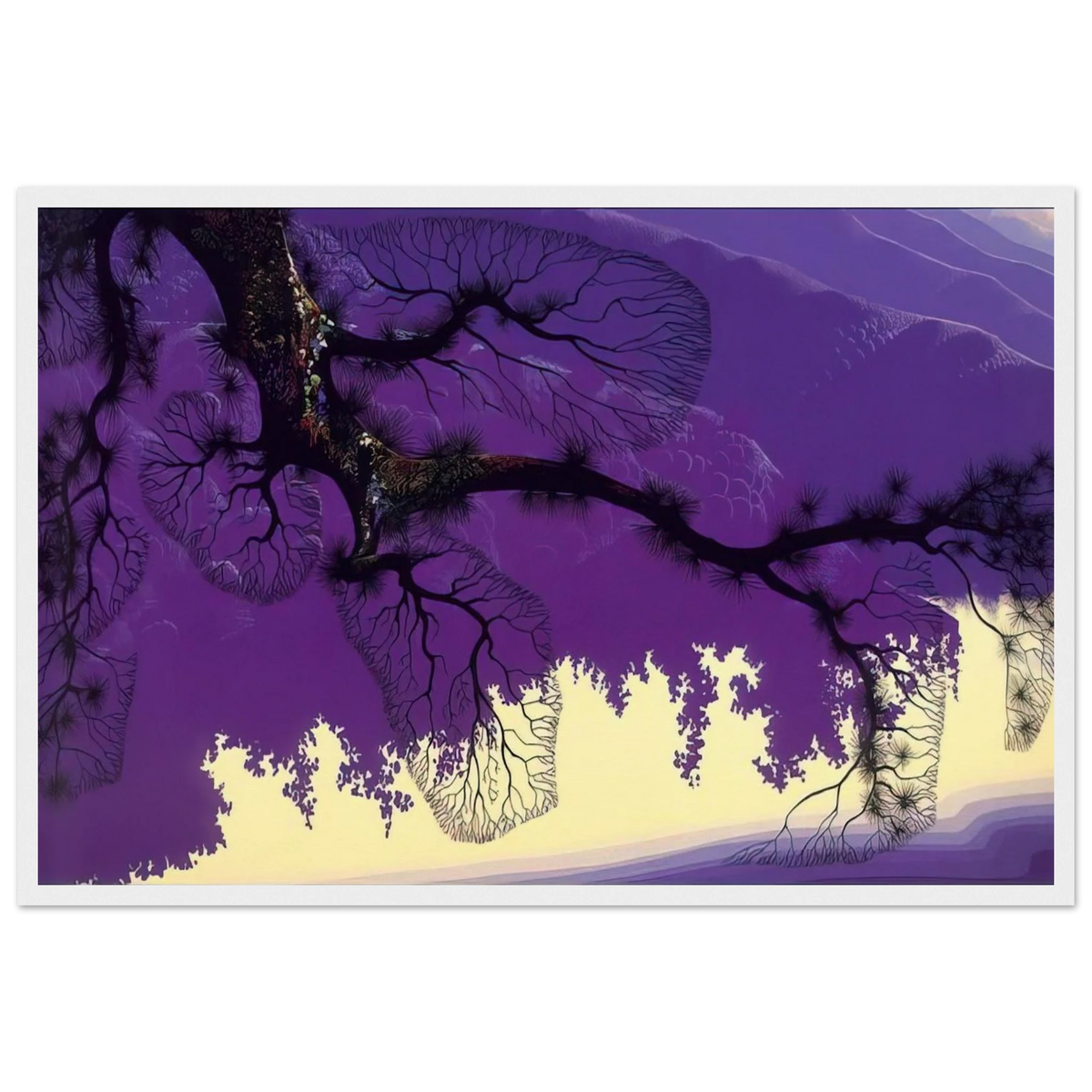 Purple Coastline Framed Poster | Eyvind Earle Framed Prints Wall Art | Eyvind Earle Prints