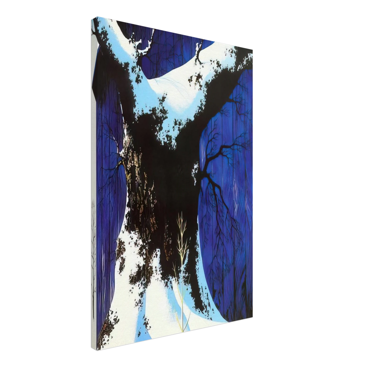 Blue Barn and Snow Canvas | Eyvind Earle Canvas | Eyvind Earle Prints