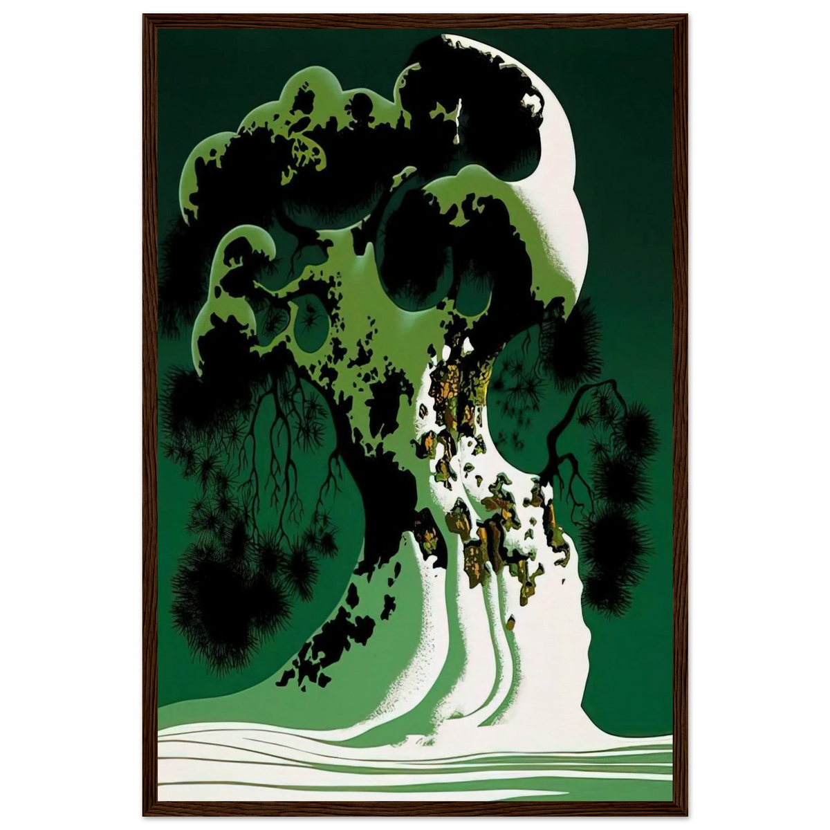 Snow Covered Bonsai Framed Poster | Eyvind Earle Framed Prints Wall Art | Eyvind Earle Prints