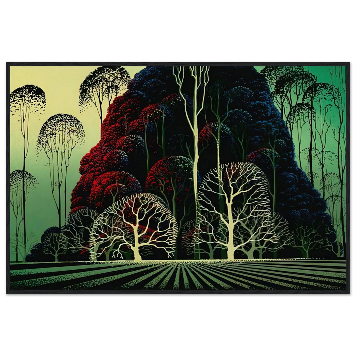 Eucalyptus Forest Framed Poster | Eyvind Earle Framed Prints Wall Art | Eyvind Earle Prints
