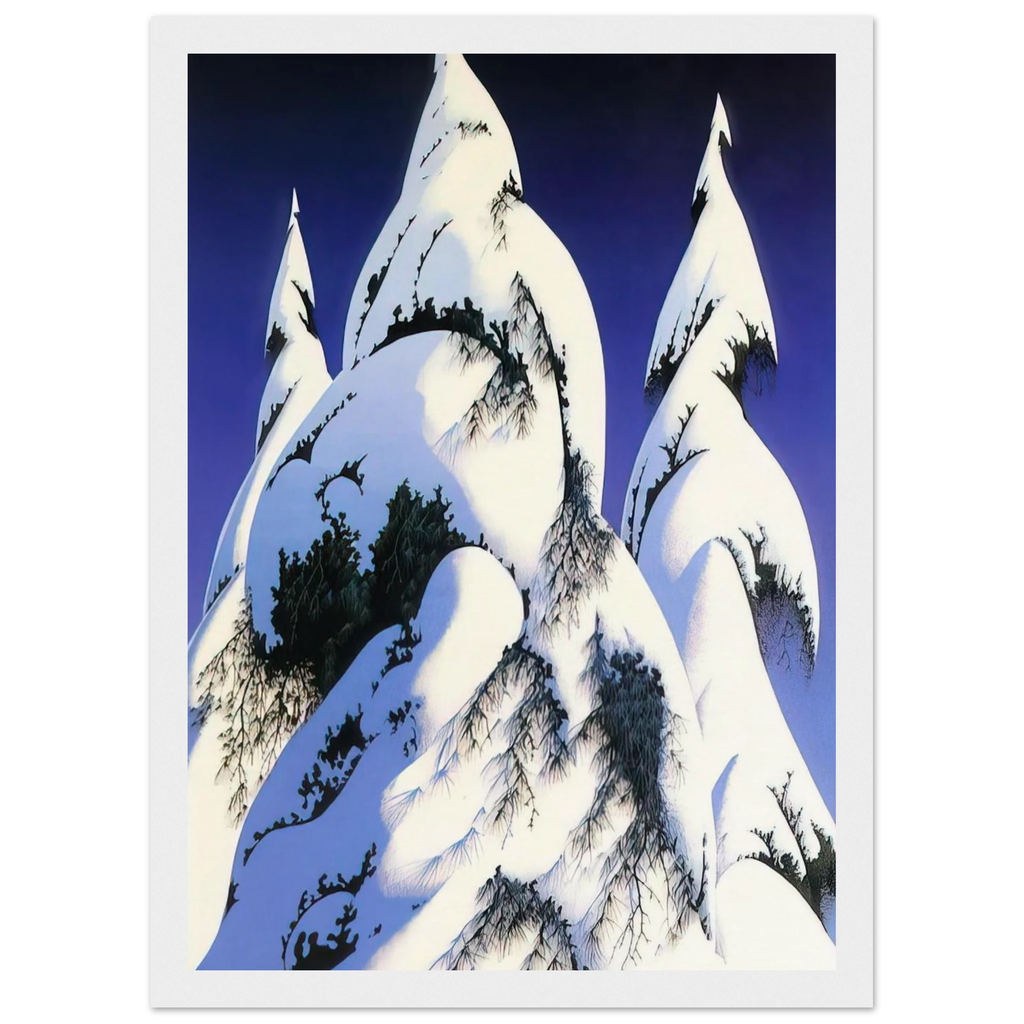 Snow Trees Framed Poster | Eyvind Earle Framed Prints Wall Art | Eyvind Earle Prints