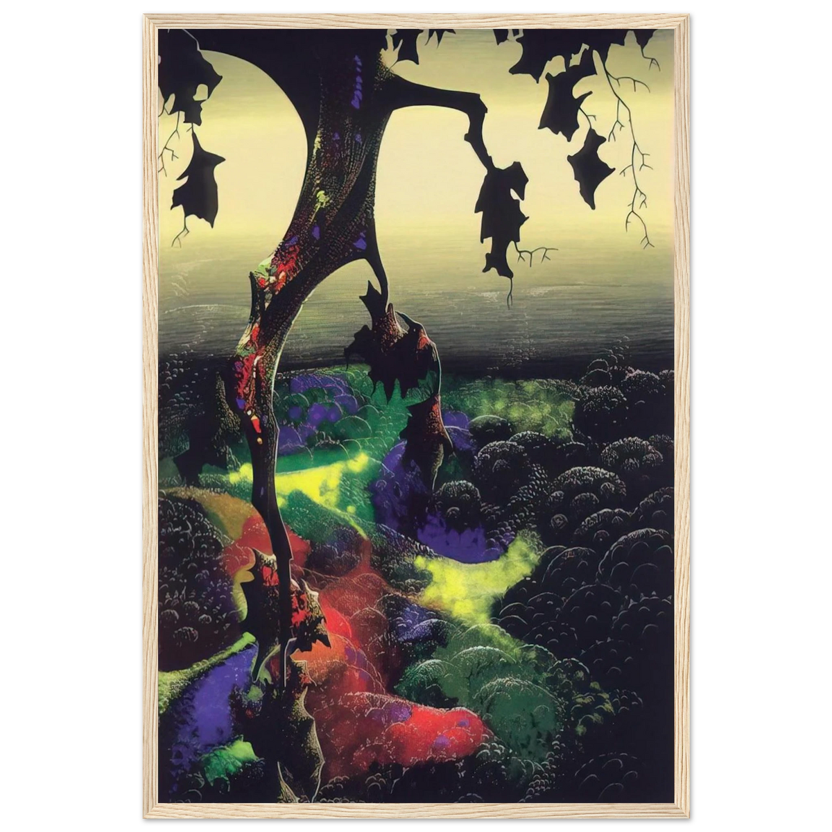 Crimson Red and Gold Framed Poster | Eyvind Earle Framed Prints Wall Art | Eyvind Earle Prints