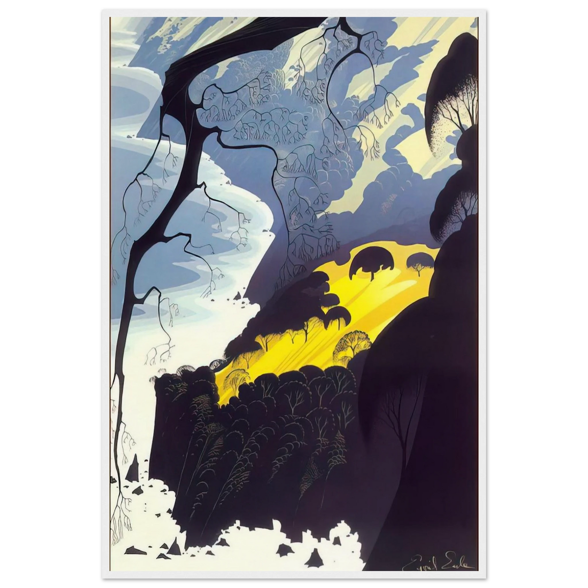 Carmel Highlands Framed Poster | Eyvind Earle Framed Prints Wall Art | Eyvind Earle Prints