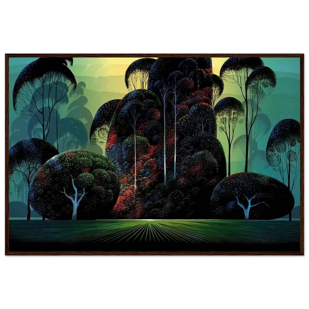 Mendacino Framed Poster | Eyvind Earle Framed Prints Wall Art | Eyvind Earle Prints