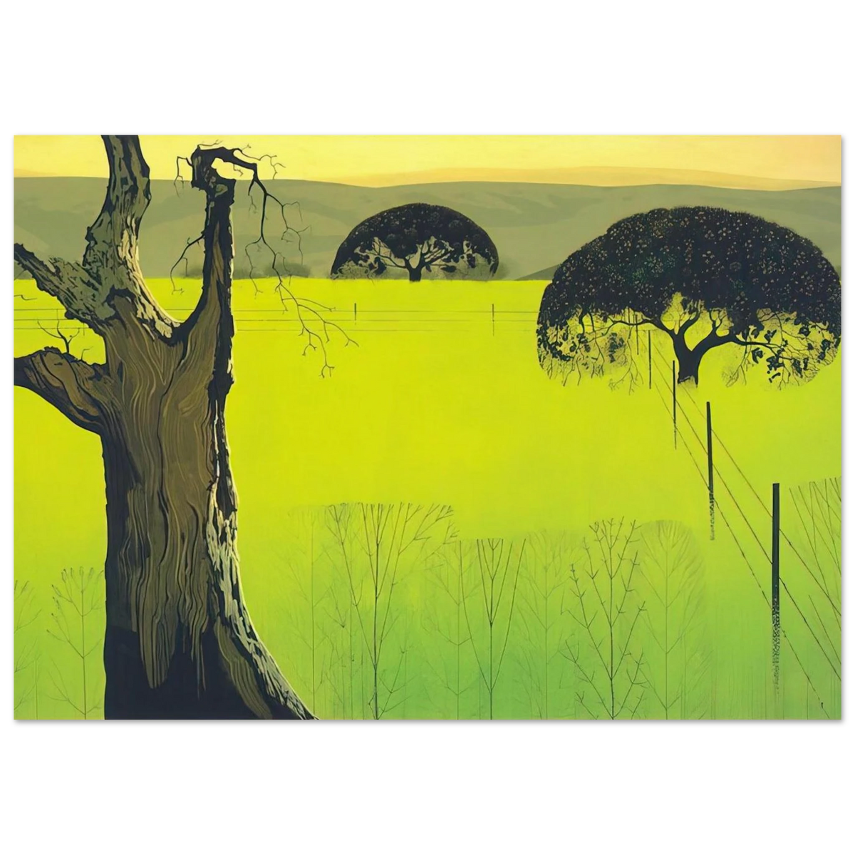Mustard Field Poster | Eyvind Earle Poster | Eyvind Earle Prints
