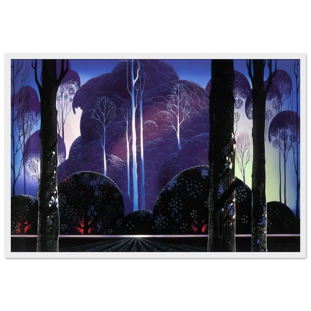 Purple Sunrise Framed Poster | Eyvind Earle Framed Prints Wall Art | Eyvind Earle Prints