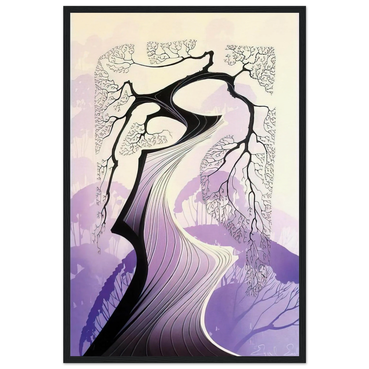 Carmel Cypress Framed Poster | Eyvind Earle Framed Prints Wall Art | Eyvind Earle Prints