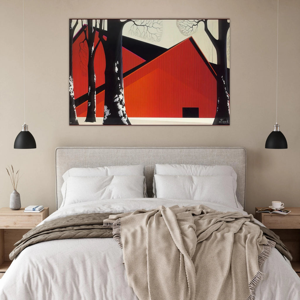 The Great Red Barn Poster | Eyvind Earle Poster | Eyvind Earle Prints