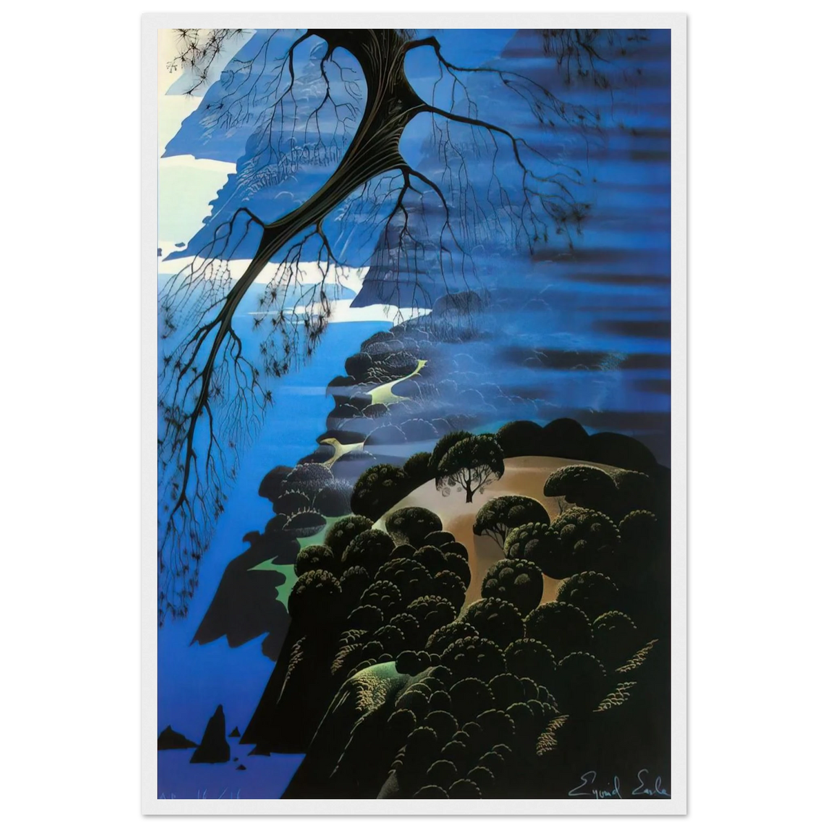 Mystical Coastline Framed Poster | Eyvind Earle Framed Prints Wall Art | Eyvind Earle Prints