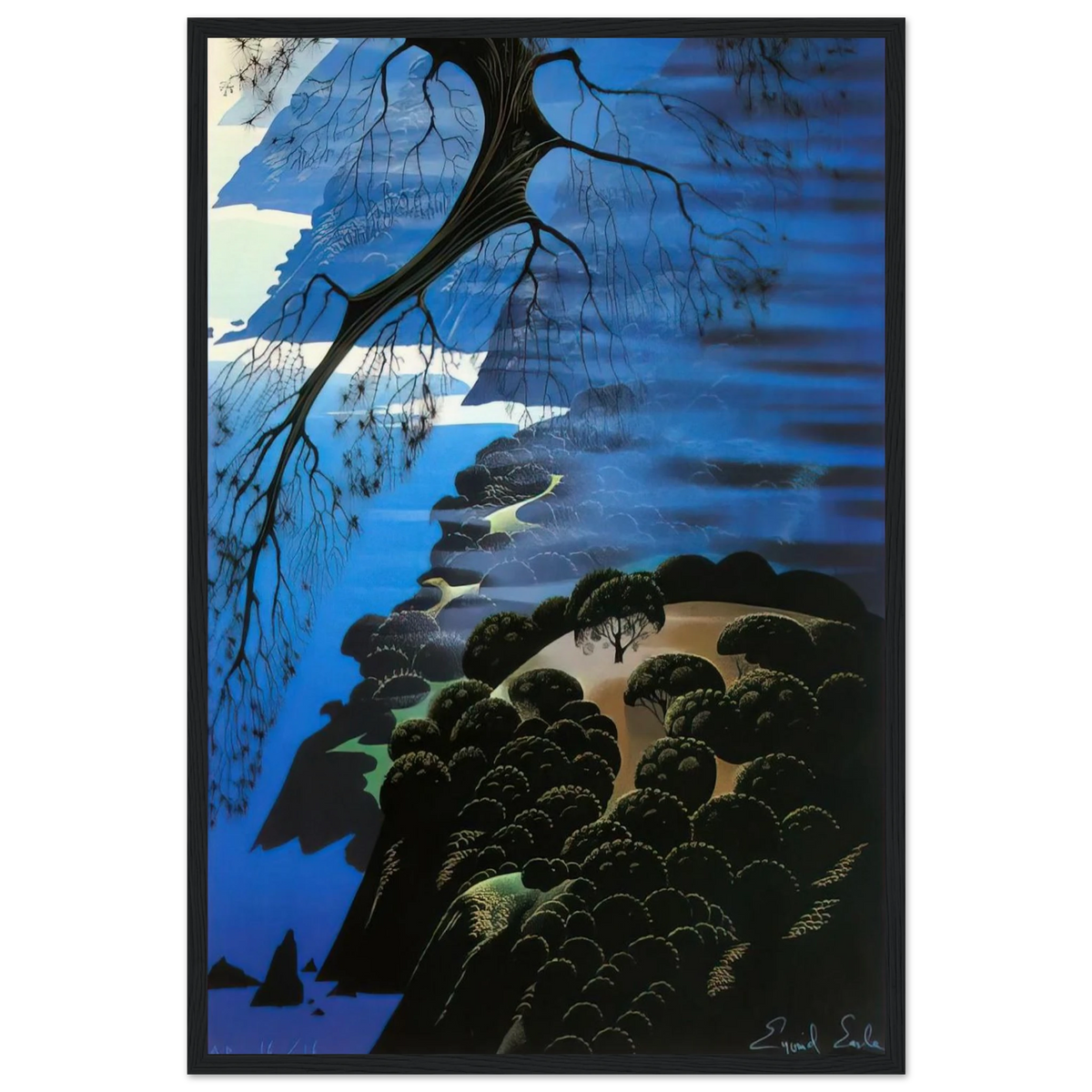 Mystical Coastline Framed Poster | Eyvind Earle Framed Prints Wall Art | Eyvind Earle Prints