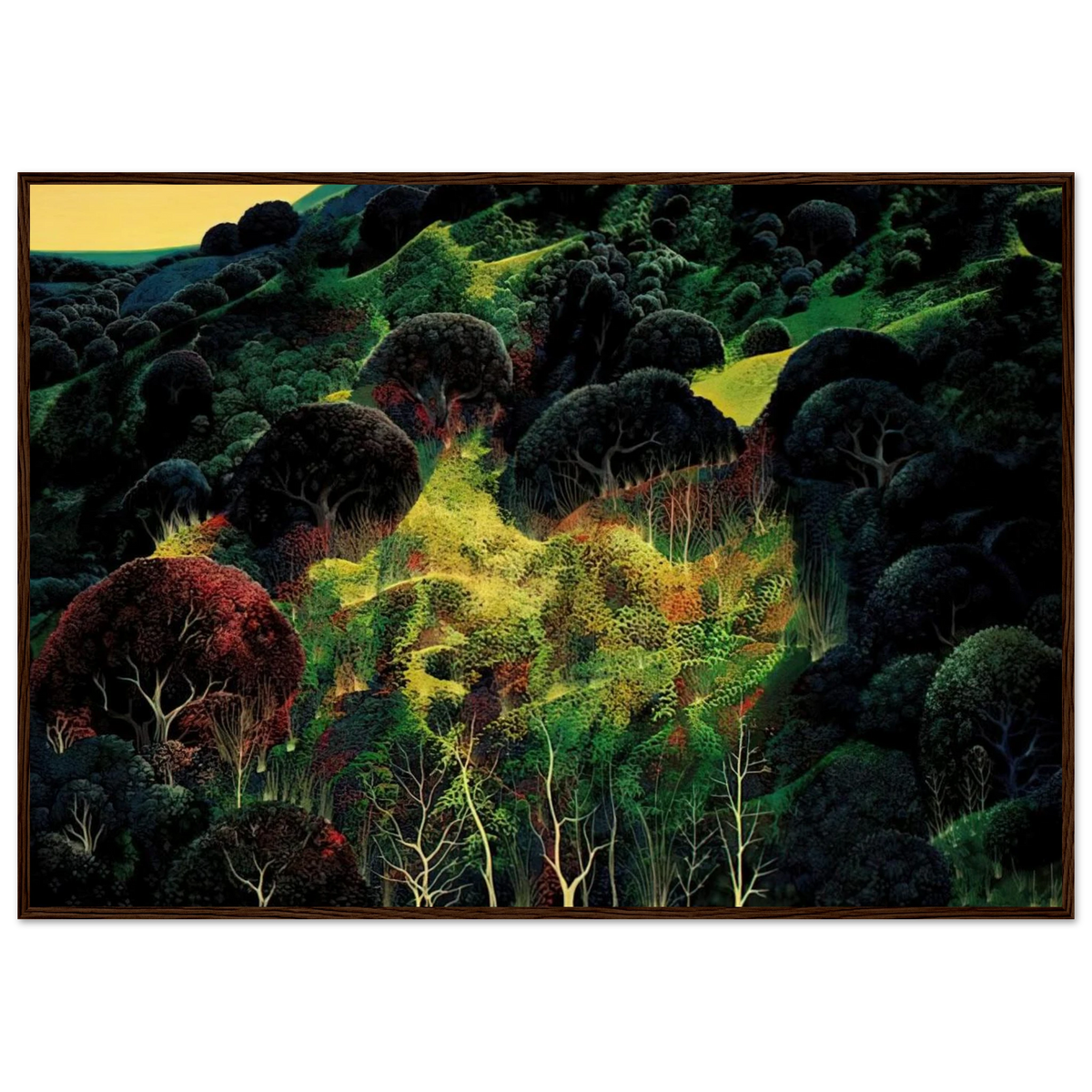 Autumn Fields Framed Poster | Eyvind Earle Framed Prints Wall Art | Eyvind Earle Prints