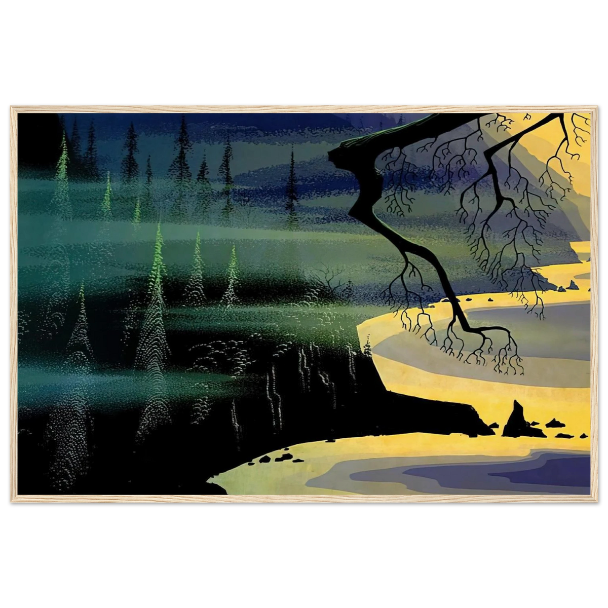 Blue Mist Framed Poster | Eyvind Earle Framed Prints Wall Art | Eyvind Earle Prints