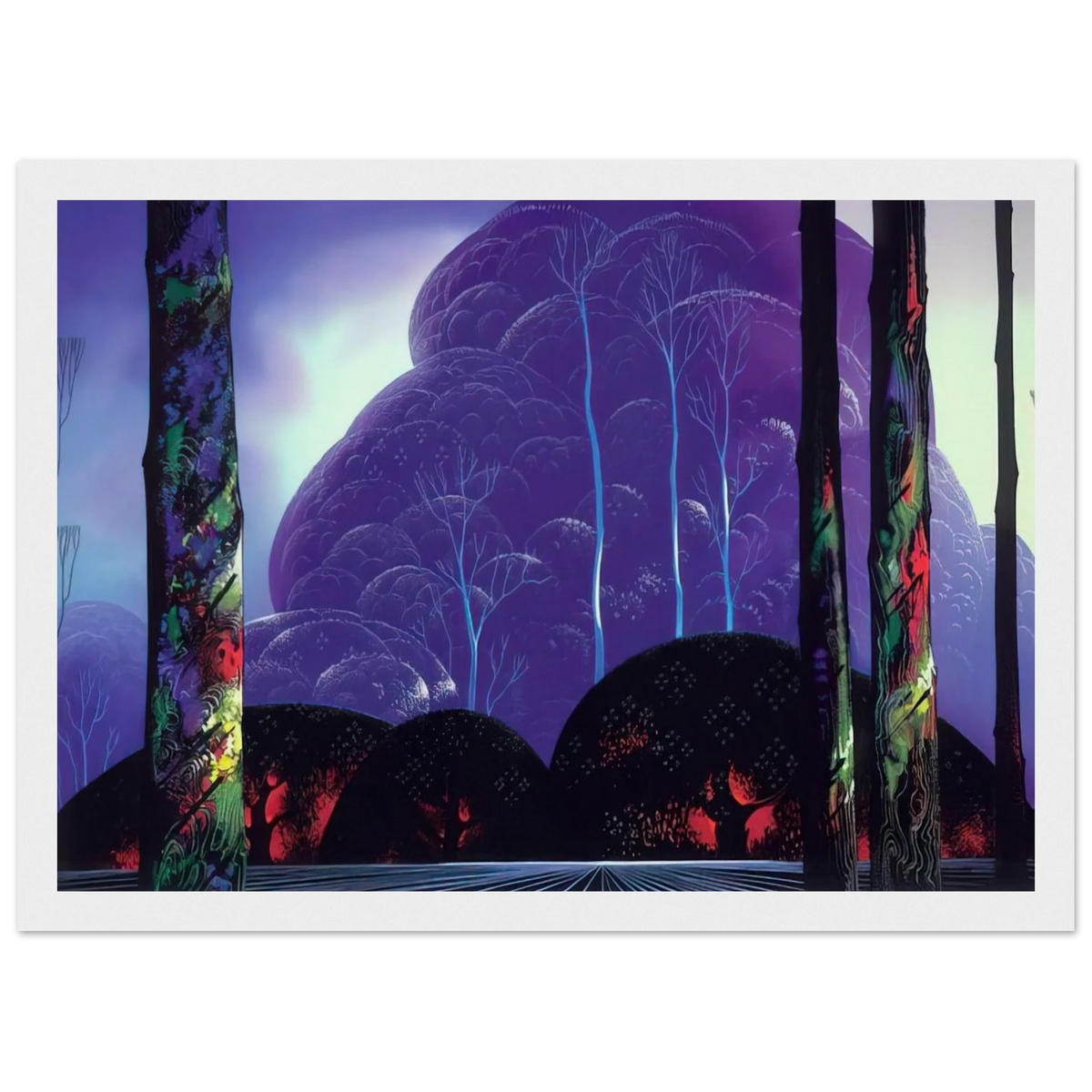 Purple Sunset Framed Poster | Eyvind Earle Framed Prints Wall Art | Eyvind Earle Prints